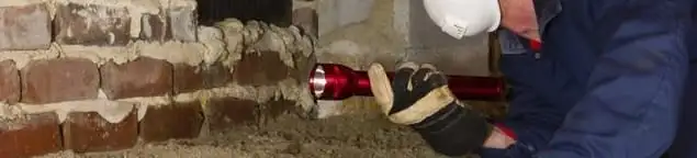 Pest control technician inspecting a crawl space for ant activity and entry points in Orlando, FL