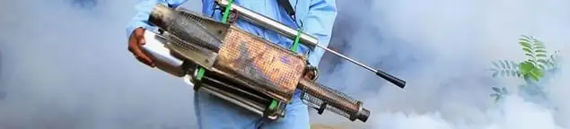 Fumigation technician using a fogger for deep pest treatment in Orlando, FL